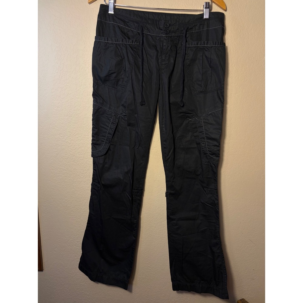 The North Face Black Roll Up Cargo Pants Womens Cotton Hiking Trousers 32x31.5